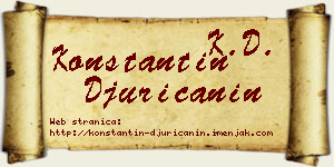 Konstantin Đuričanin vizit kartica